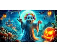 Espíritus de Calabaza de Halloween Puzzle 1000 Piezas Papel Reciclado Juego Familiar Divertido & desafiante Juego Educativo relajación para Adultos 38x52cm/1000pcs