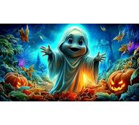 Espíritus de Calabaza de Halloween Puzzle de 1000 Piezas de Papel Reciclado - Juego Divertido & Estimulante para Adultos y niños Regalo 38x26/1000pcs