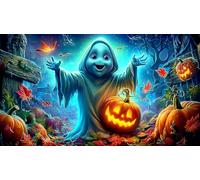 Espíritus de Calabaza de Halloween Puzzle de 1000 Piezas para Adultos - Regalo Divertido Juego Familiar Decoración de Pared & Regalo edugatoivo 38x26/1000pcs