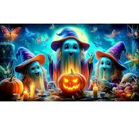 Espíritus de Calabaza de Halloween Puzzle de 1000 Piezas para niños - Juego Divertido & Estimulante para Adultos y Familia 75x50/1000pcs