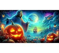 Espíritus de Calabaza de Halloween Puzzle para Adultos de 1000 Piezas de Papel Reciclado - Actividad para casa & Regalo Divertido para Adultos 75x50/1000pcs