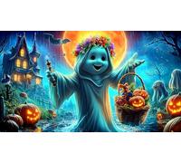 Espíritus de Calabaza de Halloween Puzzle para Adultos y niños 1000 Piezas Juego desafiante Regalo Divertido & Actividad en casa para decoración Mural y Regalos 38x52cm/1000pcs
