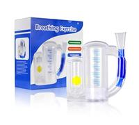 Espirómetro de incentivo, entrenador de pulmón para adultos, entrenador de respiración, medición de volumen de inhalación de 5000 ml, equipado con indicador de tasa de flujo de bola e indicador de