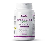 Espirulina 1000 MG - Arthrospira Platensis - de HSN | 120 Cápsulas Vegetales 100% Pura Spirulina a partir de Algas con Alto contenido en Clorofila | No-GMO, Vegano, Sin Gluten