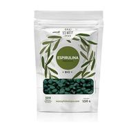 Espirulina Orgánica 300 Comprimidos. Dosis Máxima 3000mg. 100% Alga Spirulina De Máxima Pureza. AntiOxidante, Natural Y Sin Aditivos | Detox/Saciante/Vegano. Super Alimento En Pastilla