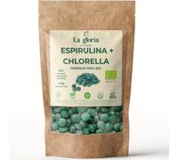 Espirulina y Chlorella Bio 300 Comprimidos | 75 días | Microalgas Ecológicas Detox Naturales, Proteína Vegetal, Energía Natural, Vegano - La Gloria Mediterránea