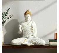 ESPLANADA Buda Meditando Resina | Ídolo Murti | Estatua budista tibetana - 36,8 cm de altura - Gran Tamaño | Decoración del Hogar