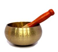 eSplanade - 5 pulgadas - Instrumento de oración budista tibetana del cuenco con canto | OM Bell | OM Bowl | Tazón de meditación | Terapia musical (oro)