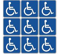 eSplanade 9 unidades de 9 adhesivos autoadhesivos para la puerta de la ventana de la silla de ruedas con discapacidad de Handicap de 3.5 x 3.5 pulgadas