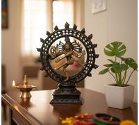 eSplanade Brass Shiva Parvati Shiv Parivar Ganesha Nandi Familia Murti Idol Statue (Bailando nataraj)