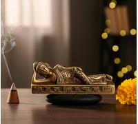 ESPLANADE Buda de latón - Showpiece | Decoración del hogar | Estatua de ídolo de metal de latón Murti (Buda reclinado)