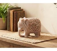 ESPLANADE Elefante tallado en esteatita de mármol - Bebé dentro de la barriga de la madre | Artículos de decoración del hogar | Mármol - Marrón natural - 3 pulgadas