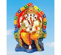 ESPLANADE Escultura de estatua de resina Singhasan Ganesh Ganesha Ganpati Murti Idol (13) | dolos de Pooja | Decoraci n del hogar