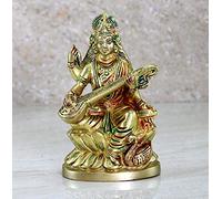 eSplanade Escultura de latón de Saraswati Maa Murti ídolo - 6 pulgadas de altura