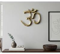 eSplanade Escultura OM de latón para colgar en la pared, Vastu, Fengshui, buena suerte, auspiciosos, símbolos religiosos, ídolos Pooja, decoración del hogar, 9 pulgadas