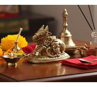 eSplanade Estatua de Nandi de latón, ídolos Pooja, decoración del hogar, altura de 2.5 pulgadas