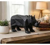eSplanade Figura de resina para escaparate de rinoceronte | Artículos decorativos - Decoración del hogar | Negro - 10 pulgadas de largo