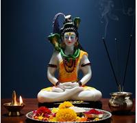 Esplanade Figura de resina Shiva Shiv Adiyogi Natraj Ídolo Murti para Pooja en casa y mandir - 9 pulgadas - Multi