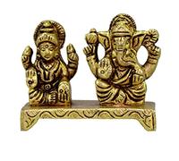eSplanade Figura religiosa de latón Laxmi Ganesh Idol | Ganesha Lakshmi - Figura religiosa de Dios hindú Murti | Diwali/lugar de trabajo/oficina - 2 pulgadas de altura