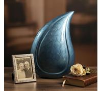 eSplanade lágrima Cremation Urn Memorial Container Jar Pot | Urna de cremación | Urna de Metal | Urna funeraria (Azul)