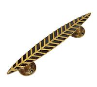 eSplanade - Manija de puerta de hoja de latón de diseño - 12 pulgadas | Decoración del hogar | Decoración de puerta | Tiradores de puerta de latón