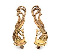 eSplanade Manija de puerta de latón de diseño de pavo real Manija de la puerta del pavo real Dorado