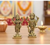 eSplanade Pareja de Lakshmi Narayan de Latón - Señor Vishnu con Estatua del Idol Laxmi - 7,6 cm | Ídols de Pooja | Decoración del hogar