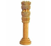 ESPLANADE Pilar de madera Ashok Stambh/Ashoka Stambh (Stoop) | Emblema nacional de la India, estatua de recuerdo - Regalo para decoración del hogar, oficina, decoración de mesa (8 pulgadas)