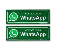 eSplanade PÓNGASE EN Contacto con Nosotros EN Whatsapp Sign Sticker Decal - Tamaño de Tinta de Larga duración Resistente a la Intemperie fácil de Montar (9 "x 3")