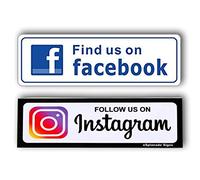 eSplanade Síguenos en Instagram y en Facebook Adhesivo de calcomanía - Tinta de larga duración resistente a la intemperie fácil de montar