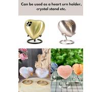 ESPLANADE Soporte para urna en forma de corazón, soporte para urnas de recuerdo de corazón, urnas de entierro, urnas de recuerdo conmemorativas, color plateado