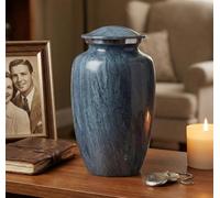 ESPLANADE Urna de cremación conmemorativa para cenizas humanas | Urnas funerarias de entierro | Urnas funerarias de mosaicos - Gris - 10 pulgadas