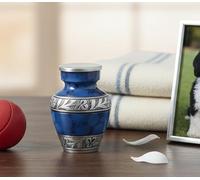 eSplanade Urna de Cremación Memorial - Contenedor Tarro de Metal para Recuerdo (Bue Tallado)