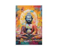 ESPLJQRYX Figura del Buda, Templo Cuadro En Lienzo Cuadro DecoRataivo Pinturas Murales Cuadros Modernos Impresiones Lienzo Para Sala De Estar Decoración Dormitorio 16x24inch(40x60cm)