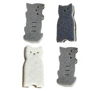Esponja con forma de gato - Simpática fregona de cocina de 4 piezas, multifuncional, reutilizable, para limpieza de sartenes doméstica, resistente