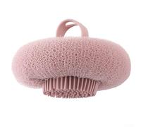 Esponja de baño, esponja de baño ultrasuave de girasol, bola de ducha exfoliante para hombres y mujeres con ventosa, exfoliante suave para la piel, accesorio de ducha (morado)