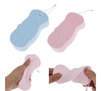 Esponja de baño exfoliante 3D-Ultra suave de alta densidad Esponja de ducha para el cuerpo del baño con cordón, removedor de piel muerta Cepillo de ducha Masajeador Respetuoso con la piel (B)