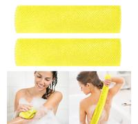 Esponja de baño exfoliante africana, esponja de red, esponja de red africana (amarillo, 7.9 x 25.6 pulgadas)