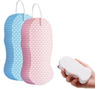 Esponja de baño exfoliante mágica, 2025, exfoliante corporal mágico, exfoliante esponja de baño exfoliante supersuave,Esponja Exfoliante para el Cuerpo,Para Mujeres, Hombres y Niños (2PCS Rosa+azul)