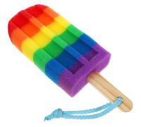Esponja de Baño Forma de Helado, y Ligera para Higiene | Diseño Lanyard Práctico, Tacto Flexible, Uso en Viajes de Negocios Aire Libre Color Aleatorio
