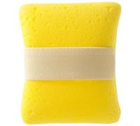 Esponja de baño, paquete de 3 puf de malla suave para ducha con bolsillo para jabón, exfoliante corporal, espuma rápida, amarillo, rosa, morado, azul, 10,5 x 12,5 cm (amarillo)