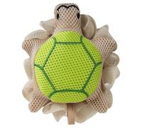 Esponja de baño para niños con cuerda para colgar Esponja de baño de dibujos animados esponjosa Malla de doble capa para espuma rica Depurador de ducha suave para bebés y niños pequeños Verde