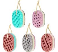 Esponja de baño suave y relajante para el cuerpo, esponja de ducha exfoliante de fibra natural, para niños, mujeres, hombres, color aleatorio (forma ovalada)