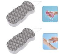 Esponja de baño ultra suave para ducha y cuerpo súper suave, esponja de baño exfoliante, cepillo removedor de piel muerta, masajeador exfoliante, niños y mujeres embarazadas (2 piezas grises)