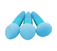 Esponja de base - 3 piezas mezclador de maquillaje ligero de alta densidad con asas | Conjunto de esponjas de maquillaje Dureble para uso seco y húmedo, herramienta cosmética de viaje para fondo de t
