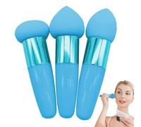 Esponja de base de maquillaje - Esponja de mezcla de maquillaje de alta calidad | Juego de 3PCS con asas | Uso versátil seco y húmedo | Ideal para base, corrector y