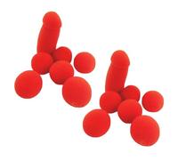 Esponja de Broma de plátano con 4 Bolas de Esponja Rojas, Accesorios Divertidos de Magia escénica, artilugios de Broma Que estimulan la imaginación, para Comedia, Calle y Principiantes. ,2pcs