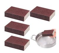 Esponja De Carborundo Nano - 3,94x2,76x0,98 Pulgadas Alta Densidad 8g | Paquete De 4 Almohadillas Exfoliantes De Corindón Dorado De Óxido De Aluminio | Removedor De Óxido De Sartén Resistente | Herram