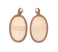 Esponja de ducha exfoliante natural con asa, esponja de baño reutilizable para hombres y mujeres (café)