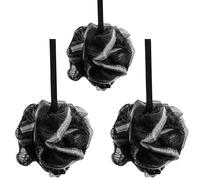 Esponja de ducha para ducha, para lavado corporal, baño, hombres y mujeres, juego de 3, color negro
